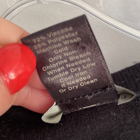 ANN TAYLOR factory classic French black short sleeve sweater stretch layering M - Picture 3 of 5